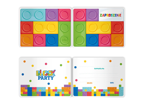 Invitație aniversară Blocuri - 6 buc.