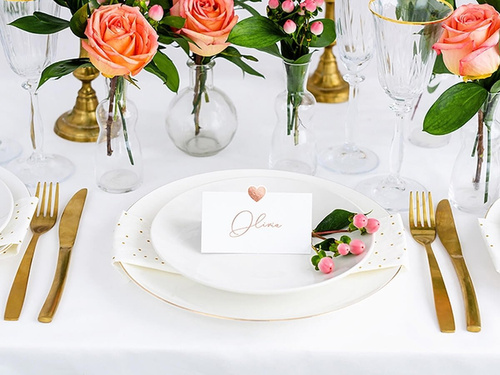 Cărți de vizită pentru masă Heart - 10 x 5 cm - 10 buc.