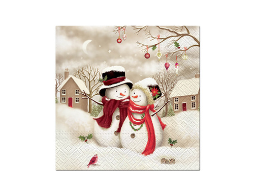 Șervețele de Crăciun Snowmen - 33 cm - 20 buc.