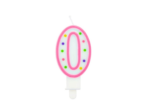 Lumânare număr zero 0 cu puncte - 1 buc.