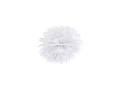 Decorațiuni florale suspendate pom pom - alb - 25 cm - 1 buc.