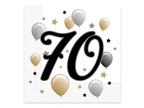 Șervețele pentru a 70-a aniversare - 33 cm - 20 buc.