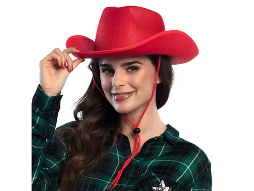 Pălărie de cowboy roșie - 1 buc.
