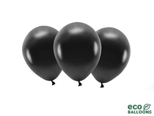 EKO baloane din latex metalizat negru - extra mare - 10 buc.