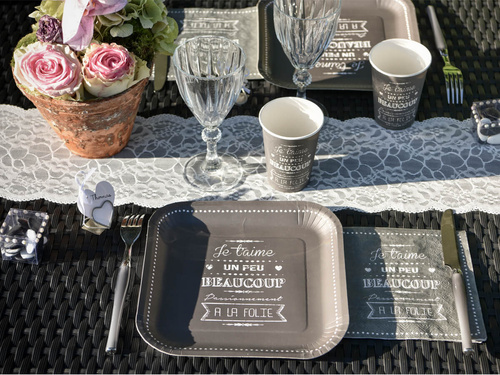 Dantelă pentru decorarea mesei - alb - 18 cm x 3 m - 1 buc.