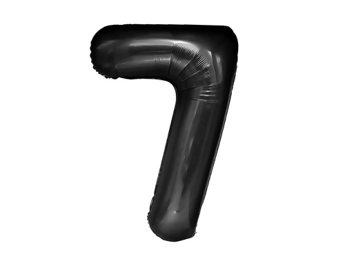 Balon din folie numărul 7 negru - 100 cm - 1 buc.