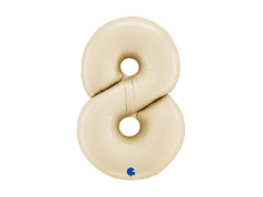Balon cu numărul 8 din folie satin crem - 26" - 1 buc.