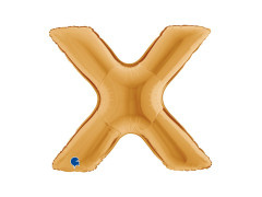 Balon din folie litera X auriu - 40" - 1 buc.