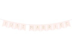 Banner Just Married - roz deschis - 155 cm - 1 buc.