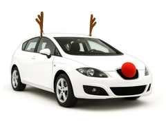 Decorațiuni auto Coarne și nas de ren maro - 1 set.