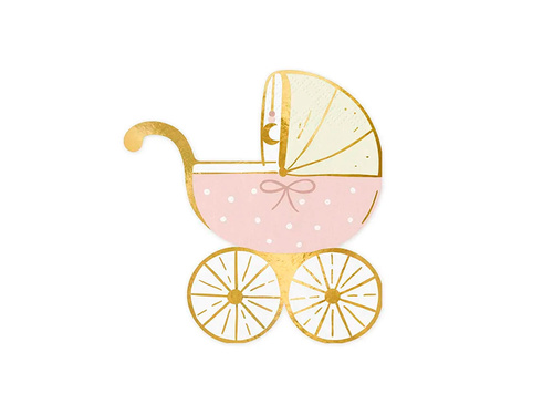 Șervețele roz pentru cărucior - 14 x 15 cm - 20 buc.