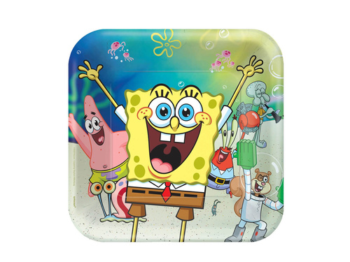 Farfurii aniversare Spongebob Kanciastoporty - 23 cm - 8 buc.