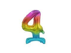 Balon vertical din folie număr 4 curcubeu - 38 cm