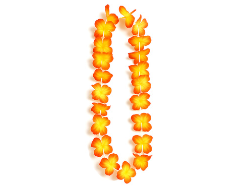 Colier Hawaiian portocaliu și galben - 90 cm - 1 buc.