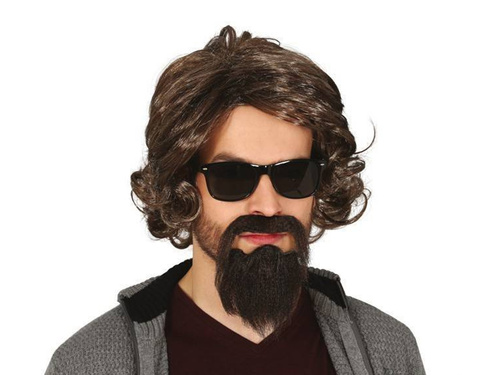 Peruca maro pentru bărbați cu barbă - 1 buc.