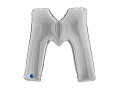 Balon din folie litera M argintiu - 40" - 1 buc.