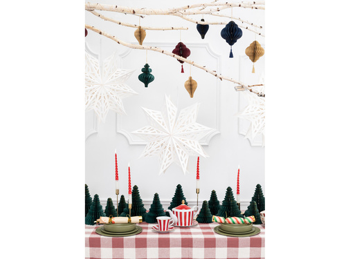 Decor de agățat stea de hârtie albă - 50 cm