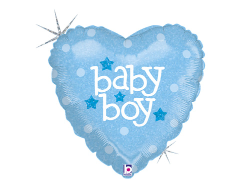 Baby Boy balon albastru cu inima - 46 cm - 1 buc.