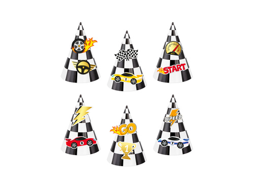 Pălării aniversare Racers - 16x10 cm - 6 buc.