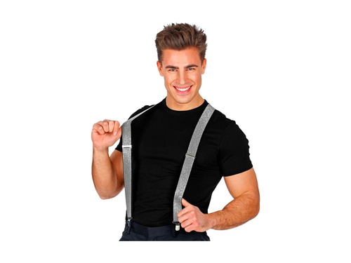 Bretele din lurex argintiu