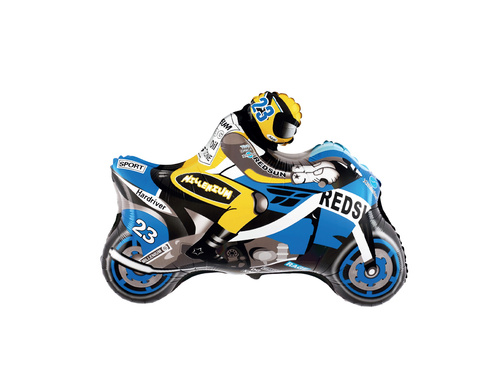 Balon albastru din folie Moto - 66x53 cm - 1 buc.