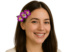 Pin floare hawaiiană violet - 1 buc.