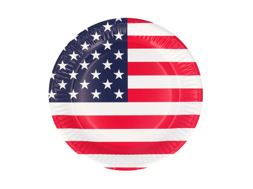 Farfurii de hârtie cu steagul SUA - 23 cm - 10 buc.
