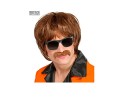 Peruca Mod Shag din anii 1960. cu mustață