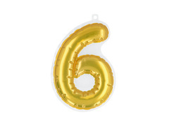 Decorațiune autoadezivă numărul șase auriu - 1 buc.