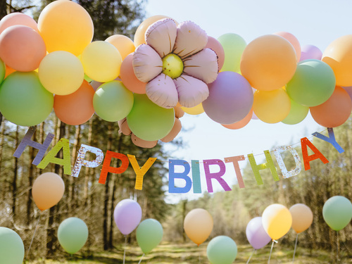 Banner colorat Happy Birthday - 220 cm - 1 buc.