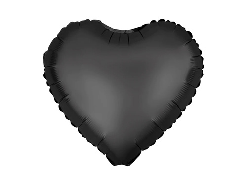 Balon folie Inimă negru - 45 cm - 1 buc.