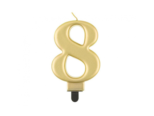 Lumânare auriu metalic număr - 8 - opt