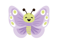 Decorațiune cu două fețe Fluture violet - 36 x 29 cm