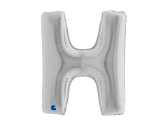 Balon din folie litera H argintiu - 40" - 1 buc.