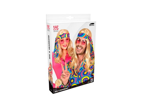 70s peruca blonda Disco Fever Hippie. cu o trupă