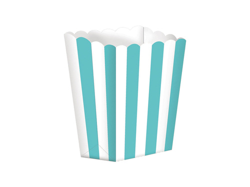 Cutii de popcorn cu dungi albastre și albe - 5 buc.