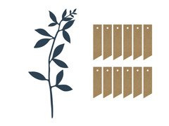 Decorațiune Crenguțe cu frunze albastru marin - 6 buc.