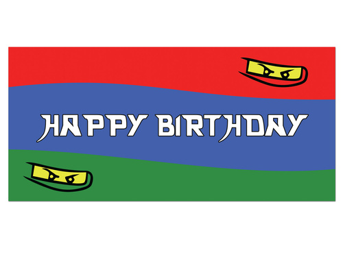 Happy Birthday Ninja poster - 70x33 cm