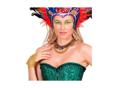 Brățară-mănușă din mărgele aurii