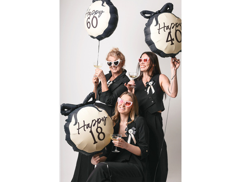 Balon din folie cu fundiță Happy "40" - 47.5 x 45 cm - 1 buc.