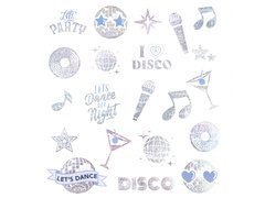 Tatuaje lavabile Silver Disco - 21 buc.