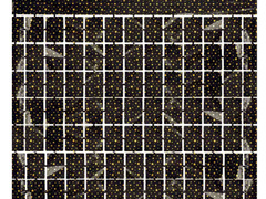 Perdea pătrată neagră cu stele - 100 x 200 cm