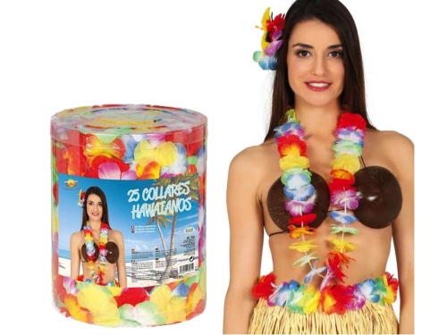 Coliere cu ghirlande hawaiiene multicolore - 25 buc.