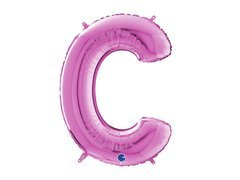 Fucsia litera C balon de folie - 66 cm - 1 buc.