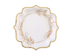 Farfurii de hârtie cu frunze maro - 21 cm - 10 buc.