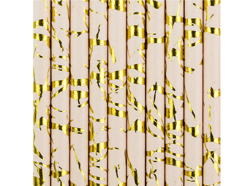 Paie tub de hârtie cu design auriu - 19,5 cm - 10 buc.