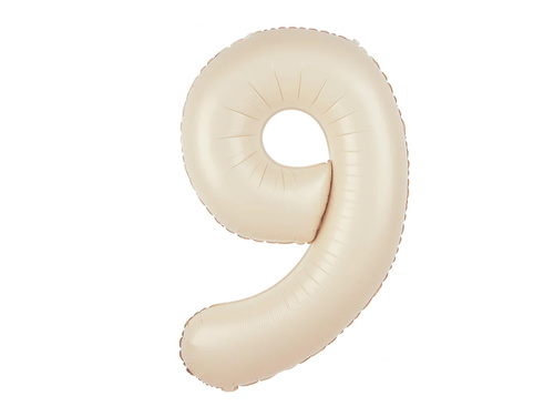 Balon din folie crem numărul 9 - 100 cm - 1 buc.