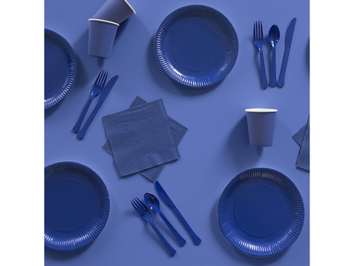 Tacâmuri din plastic albastru marin - 24 buc.
