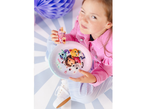 Farfurii de hârtie pentru aniversarea casei pisicii lui Gabi - 23 cm - 6 buc.