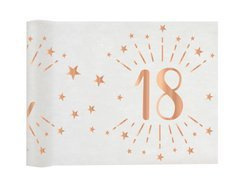 Suport de masă imprimat decor pentru a 18-a aniversare Sparkling roz auriu - 30 cm x 5 m - 1 buc.